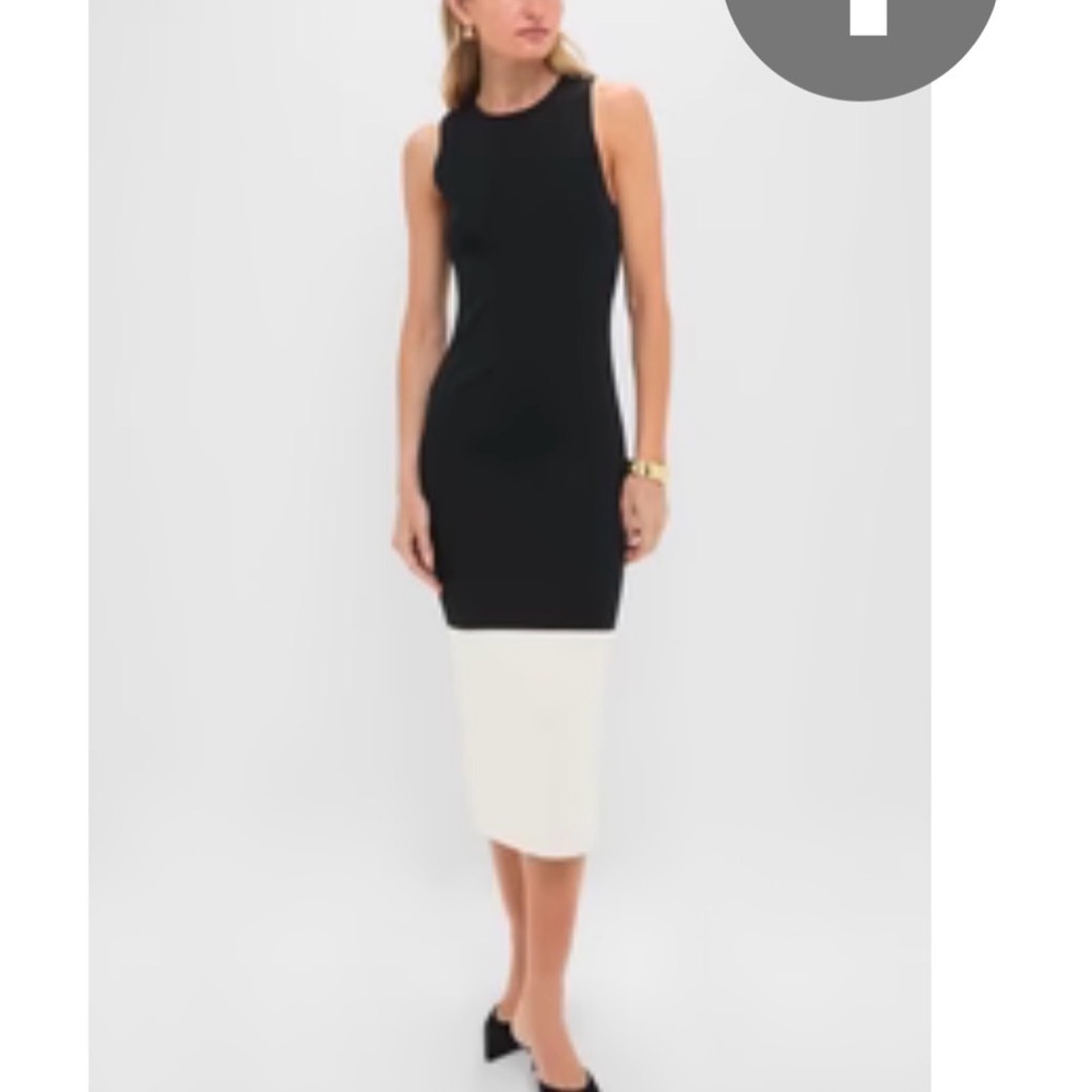 Sleeveless Tuckernuck Black and White Colorblock Charlotte Midi Dress